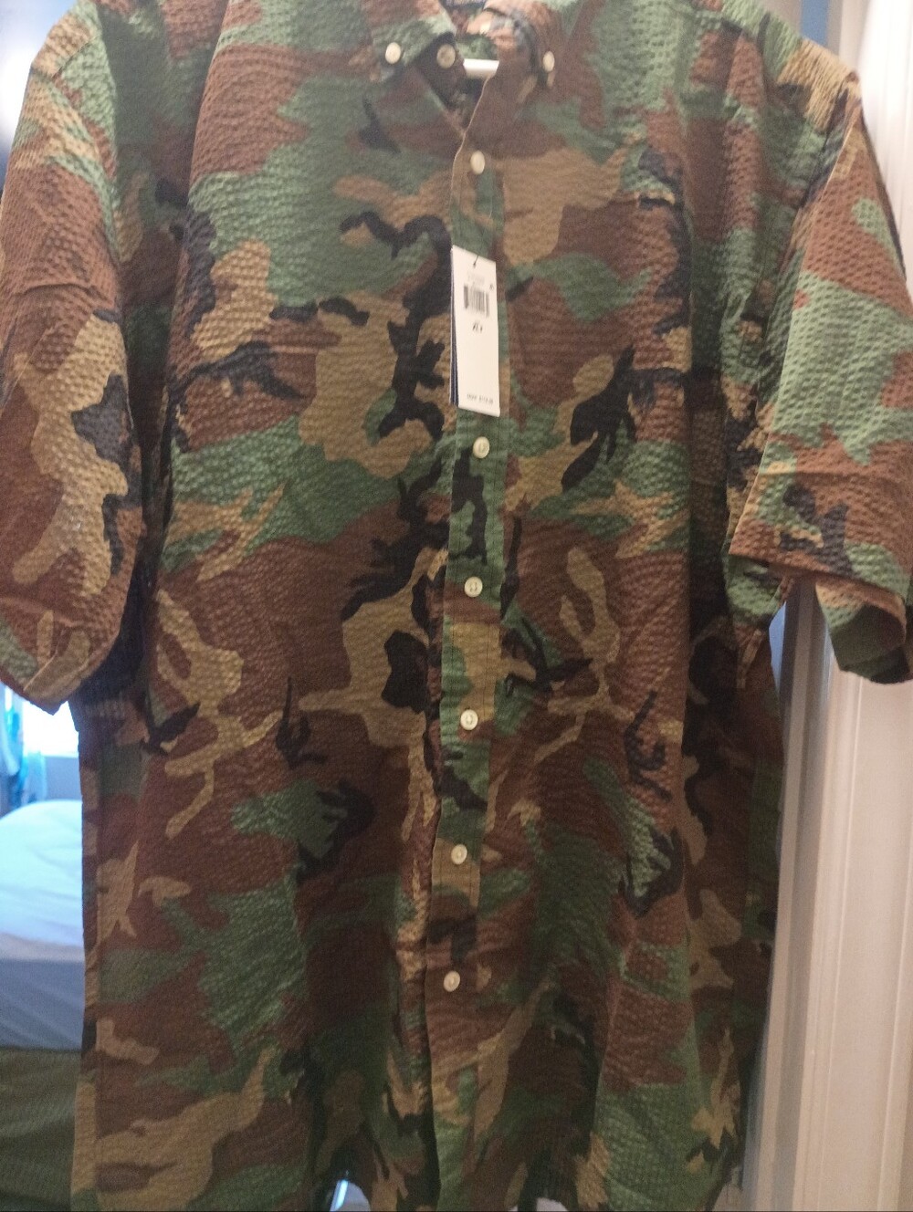 Ralph Lauren Camo Short-Sleeve Button-Down Shirt - Brown & Green